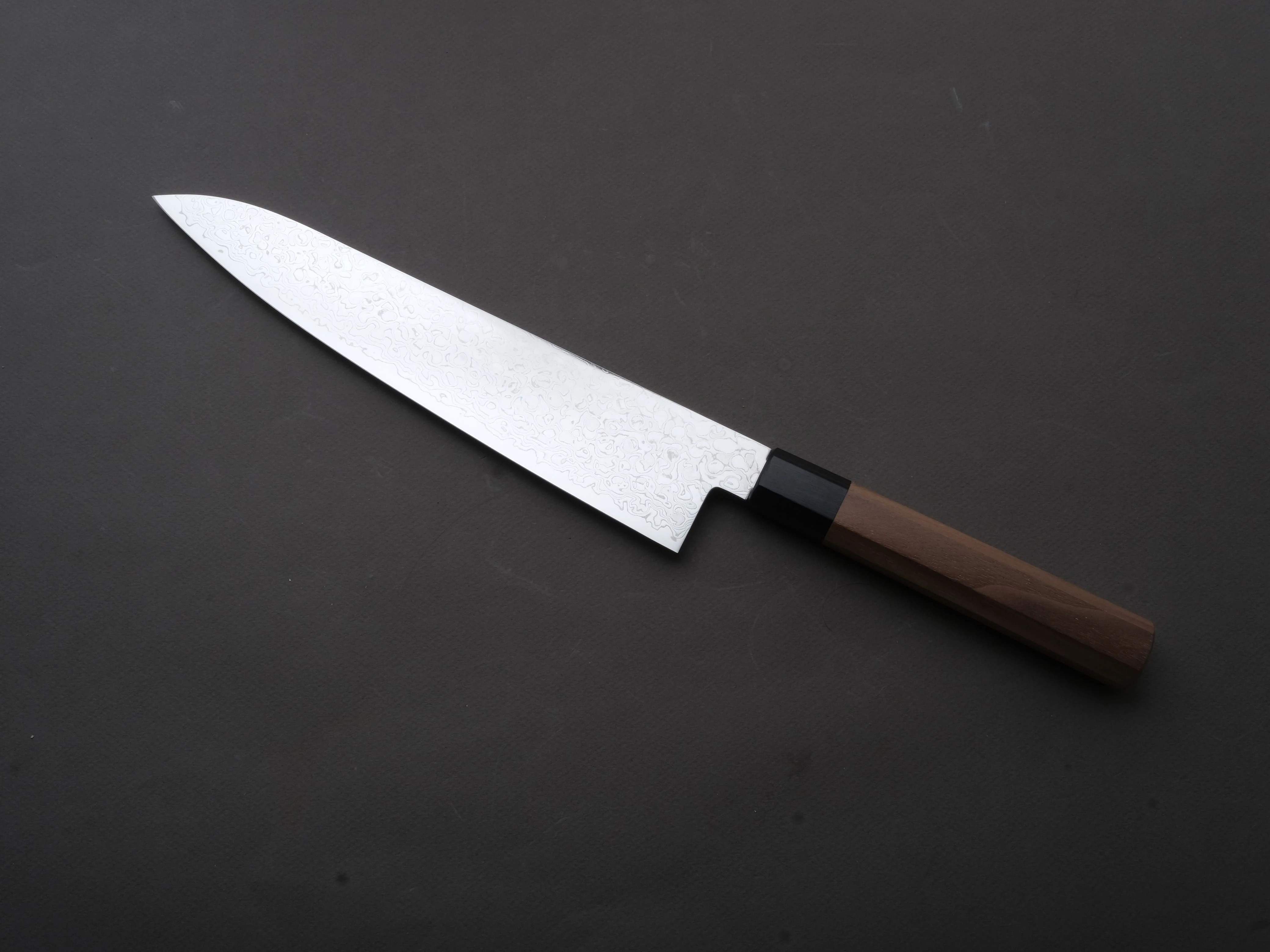 Hitohira - HG - Damascus - Gyuto - 240mm - Walnut Handle - Image 2