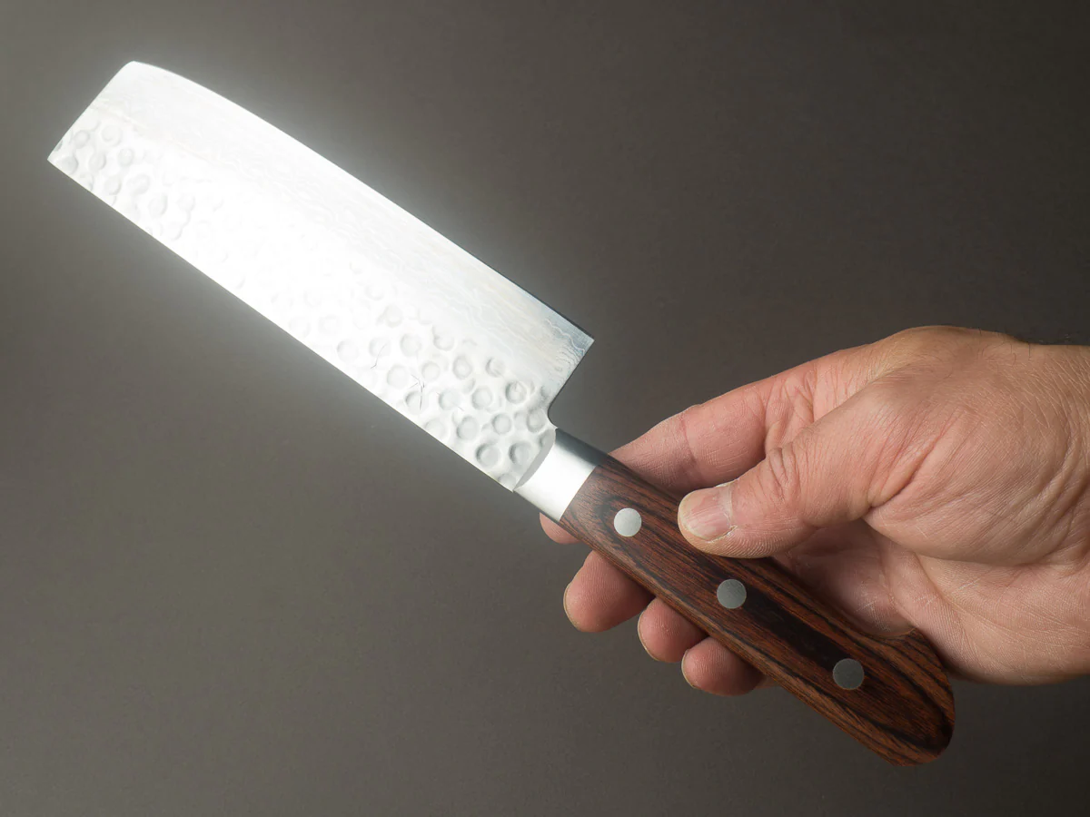Hitohira - HG - Tsuchime Damascus - 160mm - Nakiri - Western Handle - Image 5