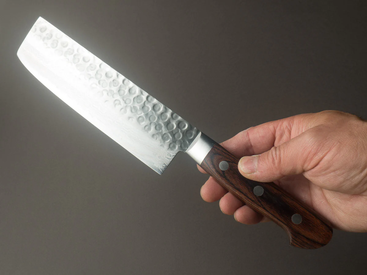Hitohira - HG - Tsuchime Damascus - 160mm - Nakiri - Western Handle - Image 6