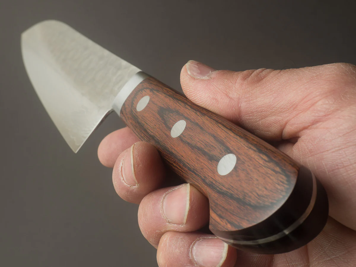 Hitohira - HG - Tsuchime Damascus - 185mm Santoku - Western Handle - Image 10