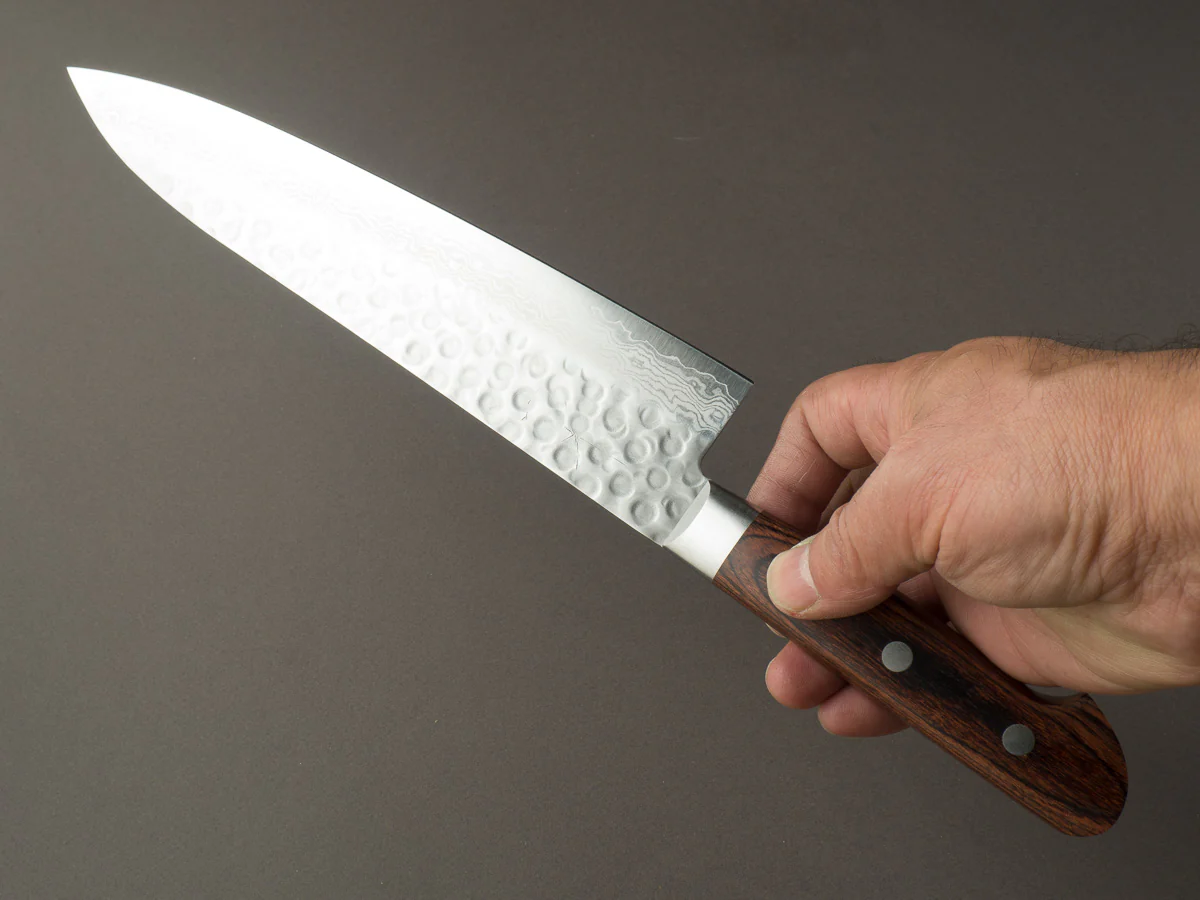 Hitohira - HG - Tsuchime Damascus - 210mm Gyuto - Western Handle - Image 6