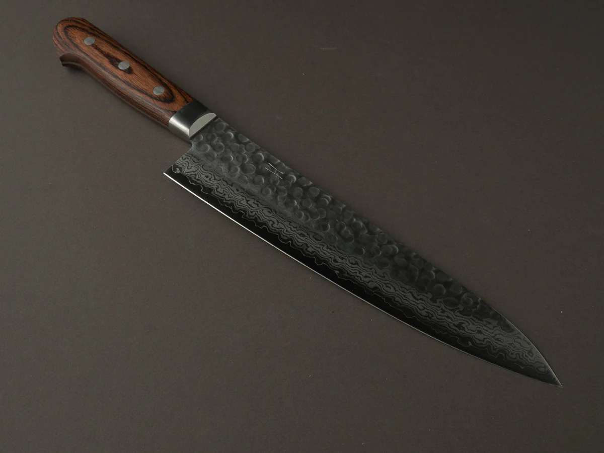Hitohira - HG - Tsuchime Damascus - 240mm Gyuto - Western Handle
