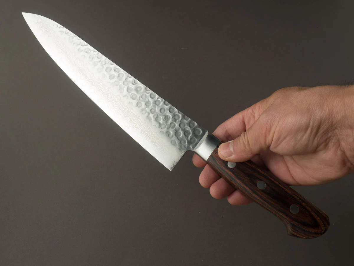 Hitohira - HG - Tsuchime Damascus - 240mm Gyuto - Western Handle - Image 6