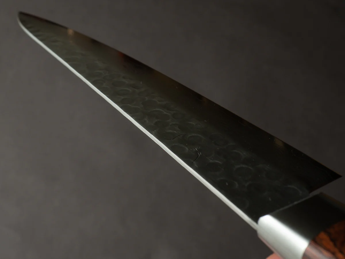 Hitohira - HG - Tsuchime Damascus - 240mm Sujihiki - Western Handle - Image 11
