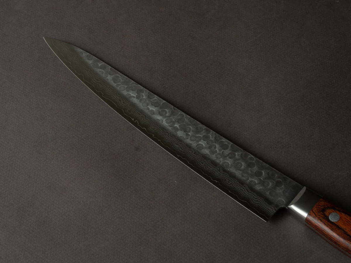 Hitohira - HG - Tsuchime Damascus - 240mm Sujihiki - Western Handle - Image 3
