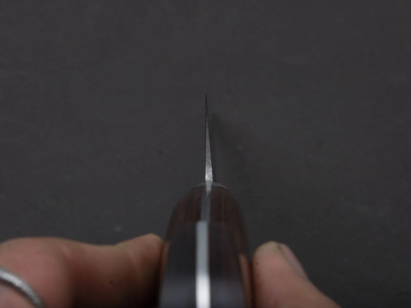 Hitohira - HG - Tsuchime Damascus - Gyuto - 180mm - Imitation Mahogany Handle - Image 6