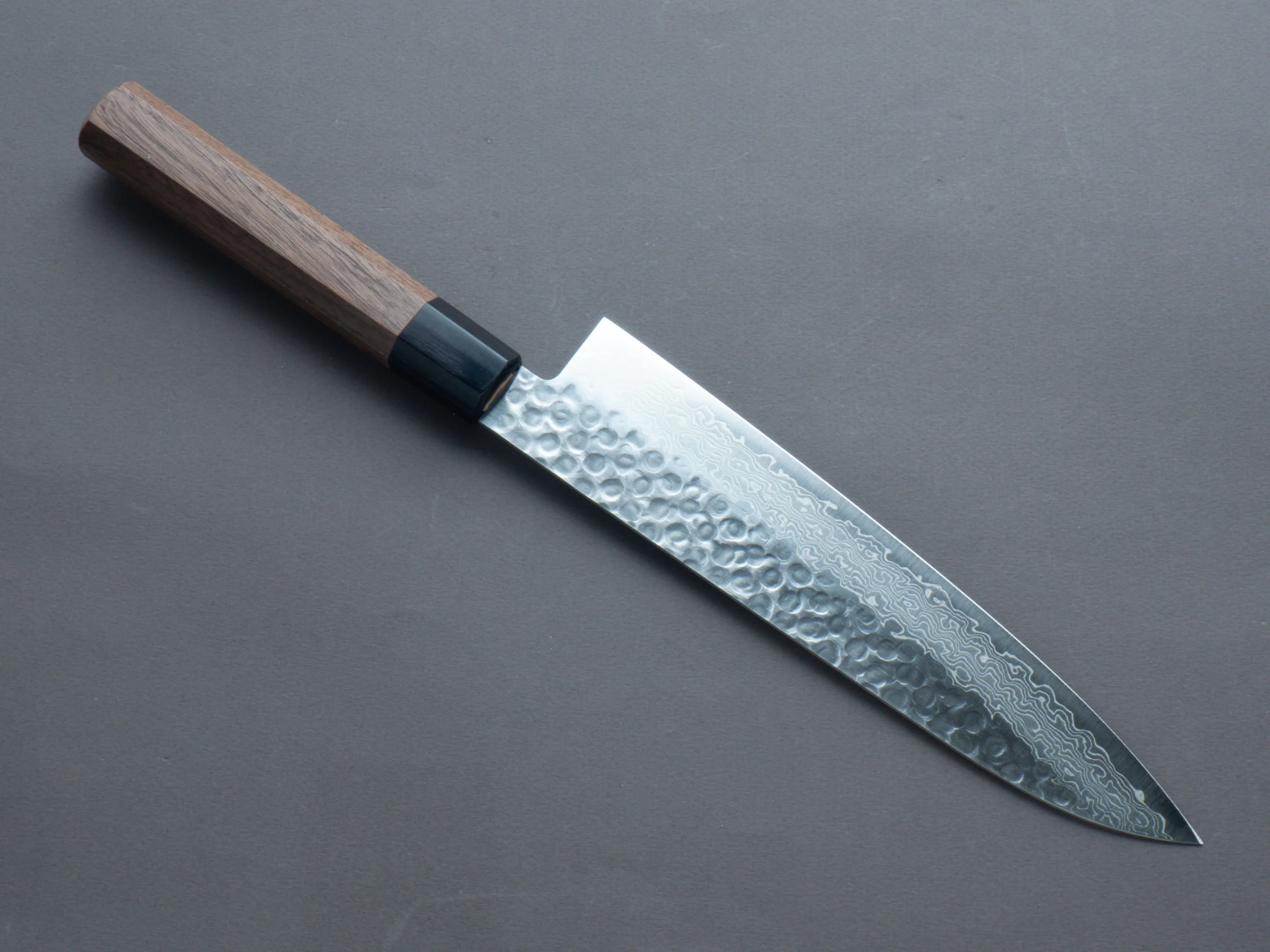 Hitohira - HG - Tsuchime Damascus - Gyuto - 210mm - Walnut Handle - Image 2