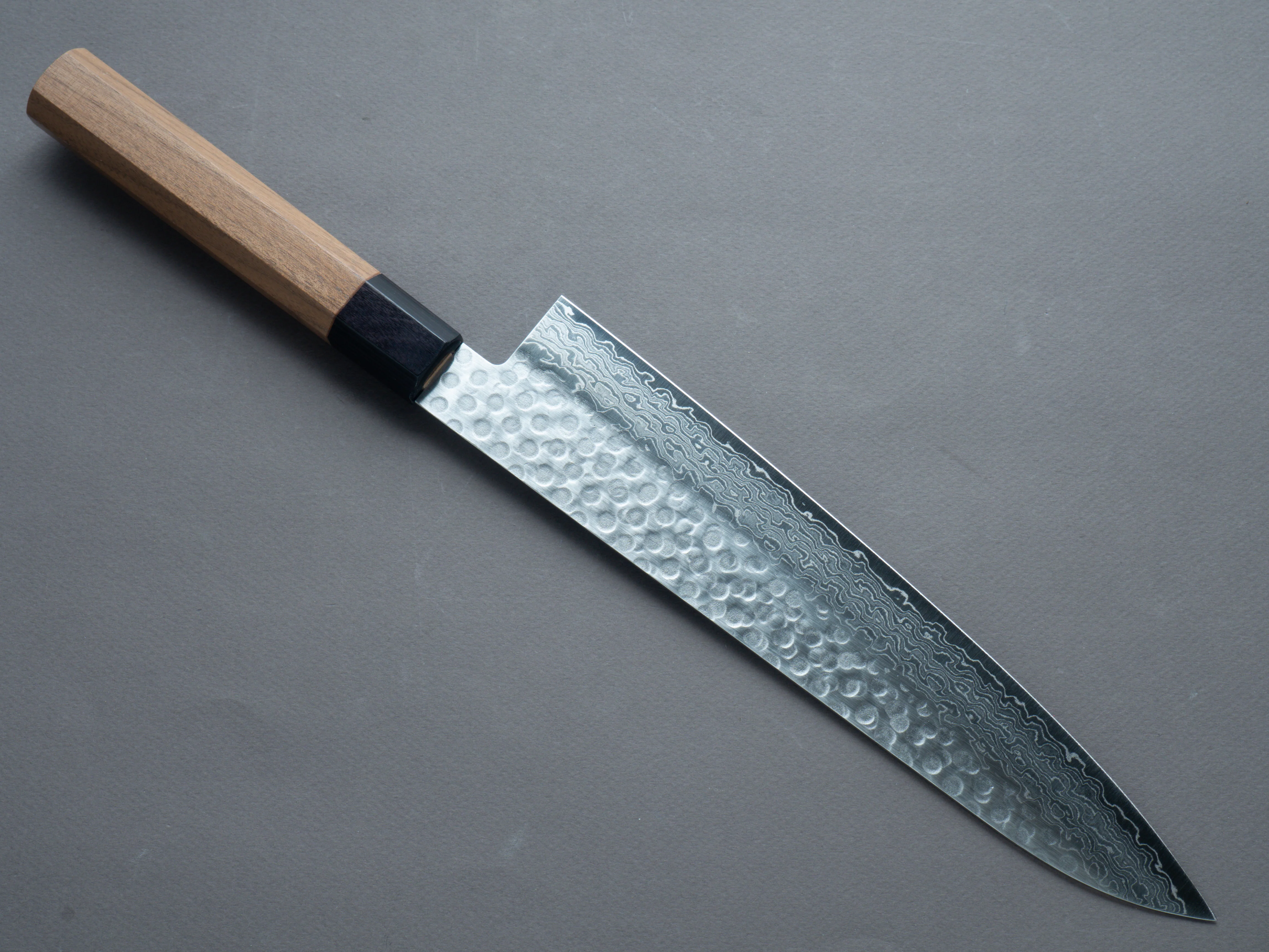 Hitohira - HG - Tsuchime Damascus - Gyuto - 240mm - Walnut Handle - Image 2