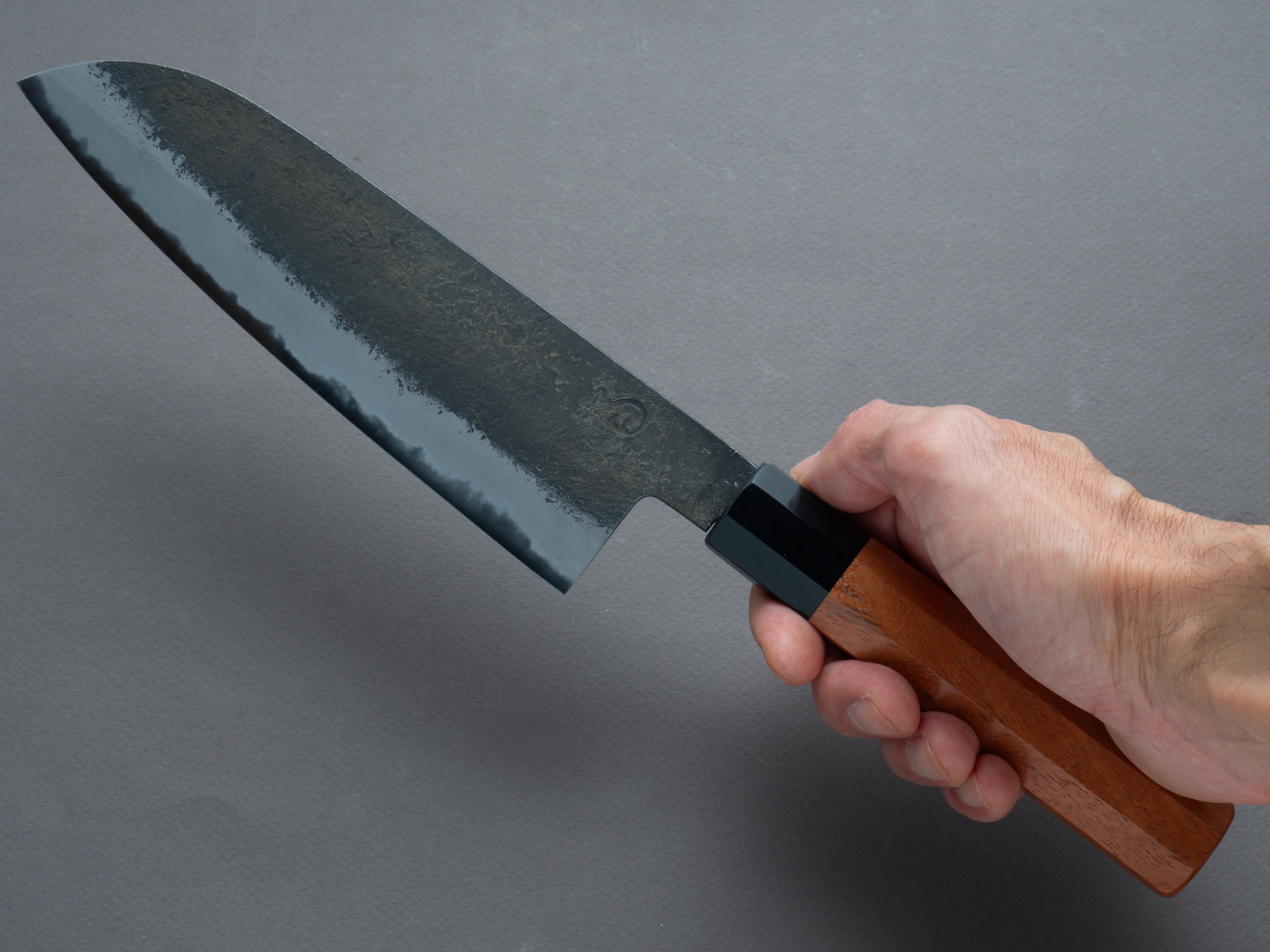 Hitohira - Hinode - Nashiji - White #2 - Santoku 180mm - Quince Handle - Image 6