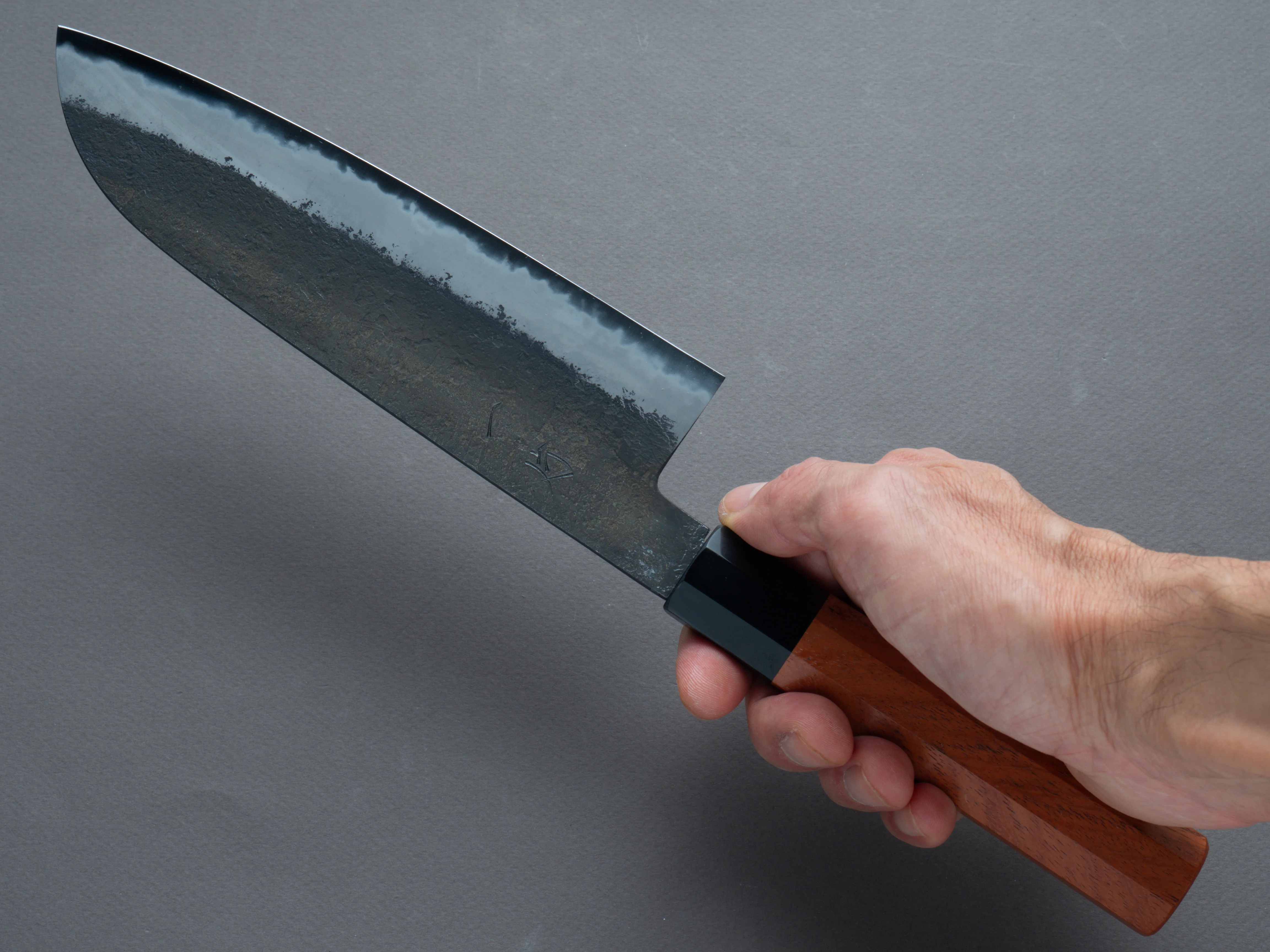 Hitohira - Hinode - Nashiji - White #2 - Santoku 180mm - Quince Handle - Image 7