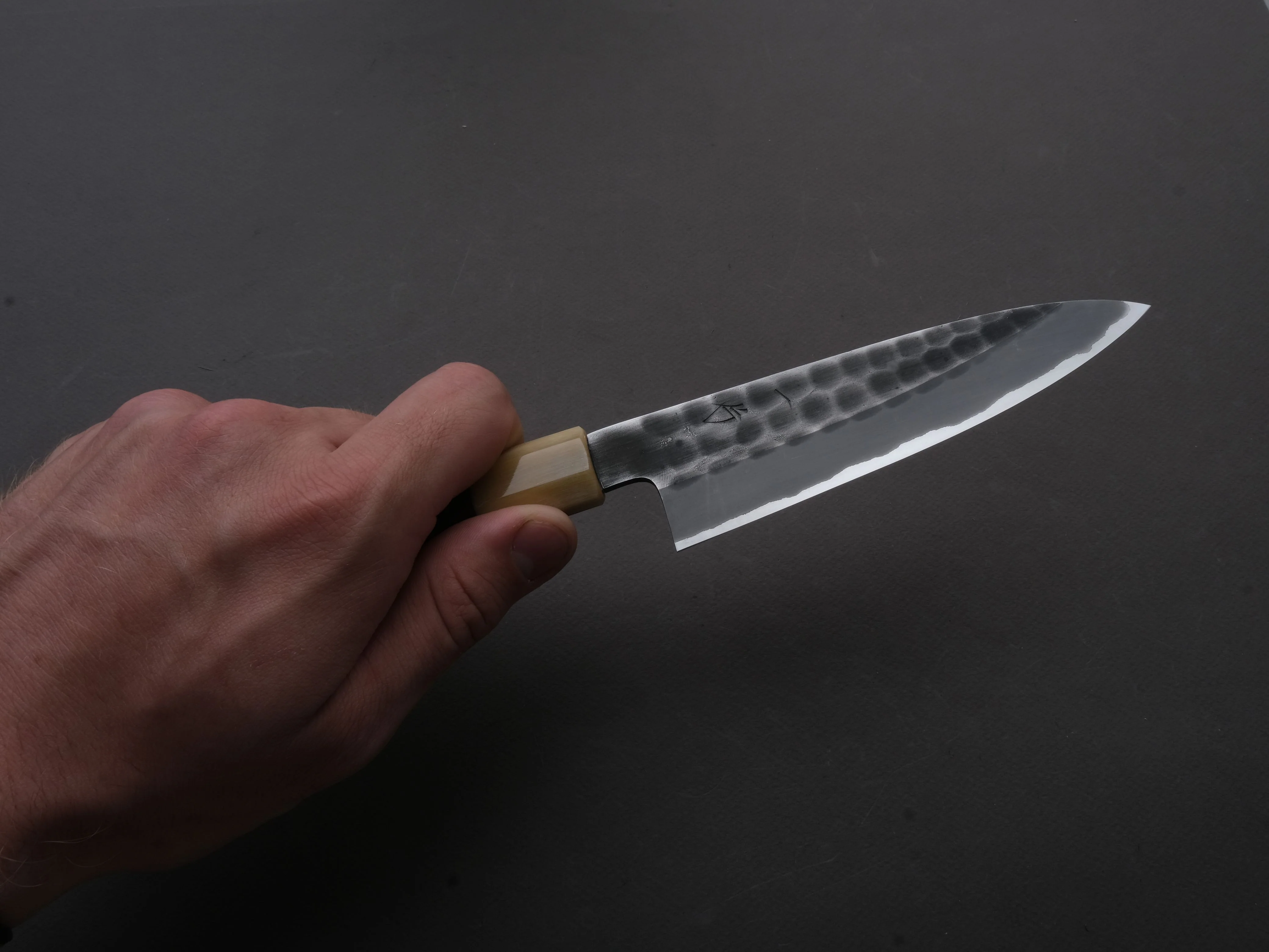 Hitohira - Hinode - White #2 - Stainless Clad - Tsuchime - Petty - 135mm - Taihei Rosewood Handle - Image 3
