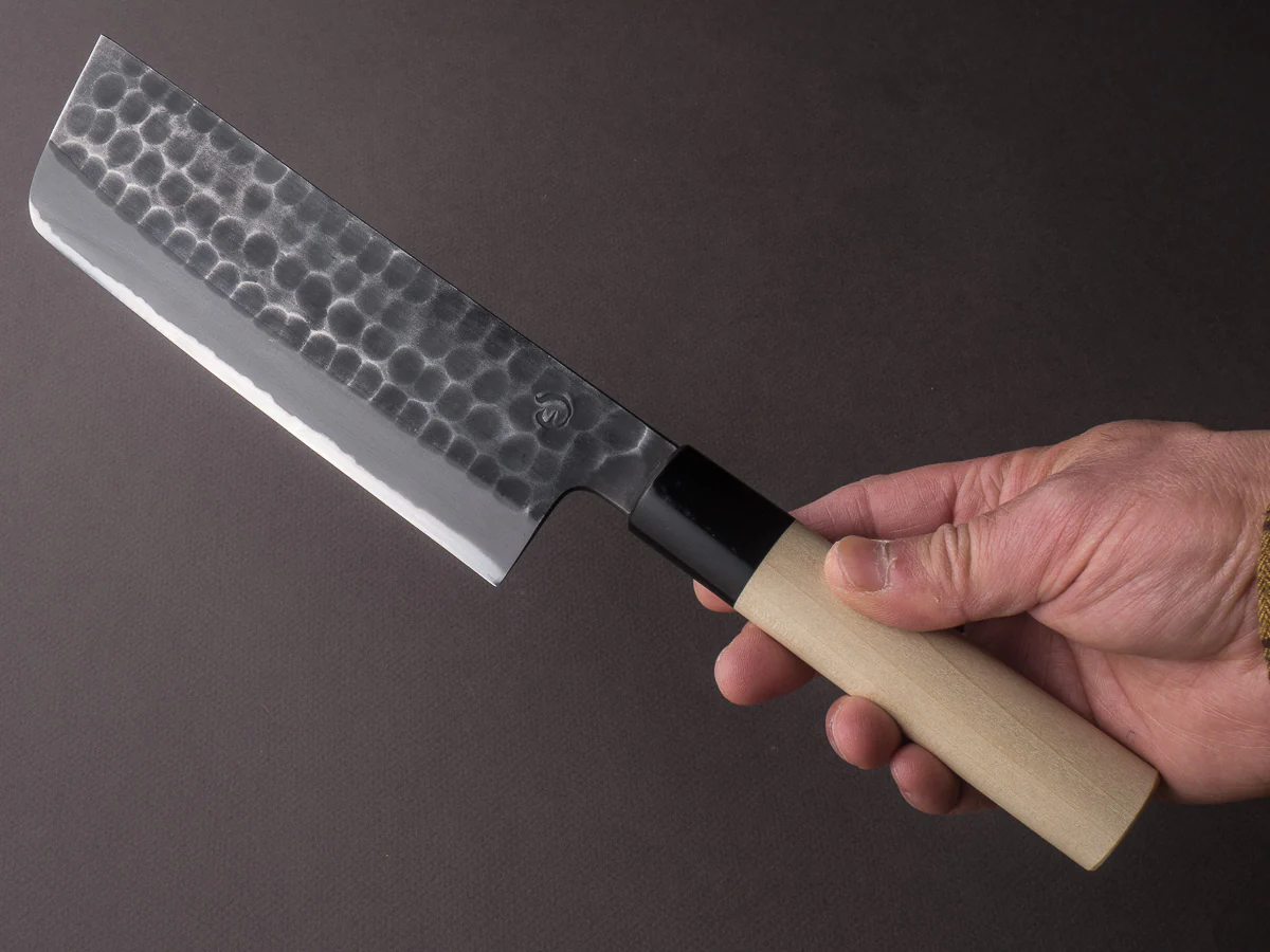 Hitohira - Hinode - White #2 Tsuchime - 165mm Nakiri - Ho Wood Handle - Image 5