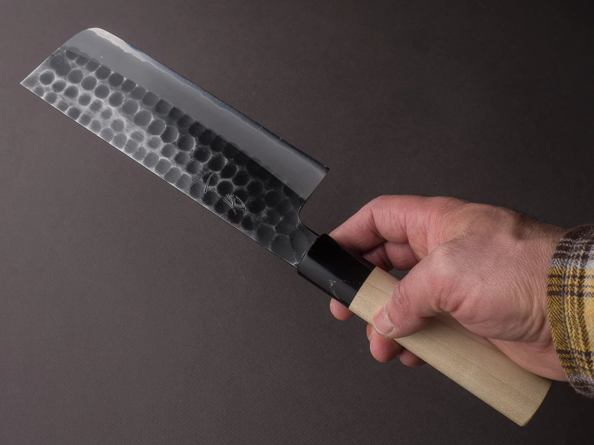 Hitohira - Hinode - White #2 Tsuchime - 165mm Nakiri - Ho Wood Handle - Image 6
