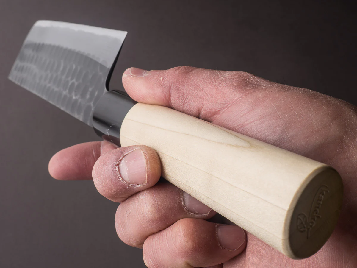 Hitohira - Hinode - White #2 Tsuchime - 165mm Nakiri - Ho Wood Handle - Image 9