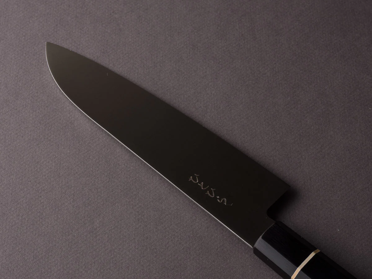 Hitohira - Hiragana - WS - 185mm Santoku - Black Pakka Handle - Image 2