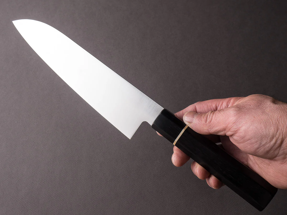 Hitohira - Hiragana - WS - 185mm Santoku - Black Pakka Handle - Image 6