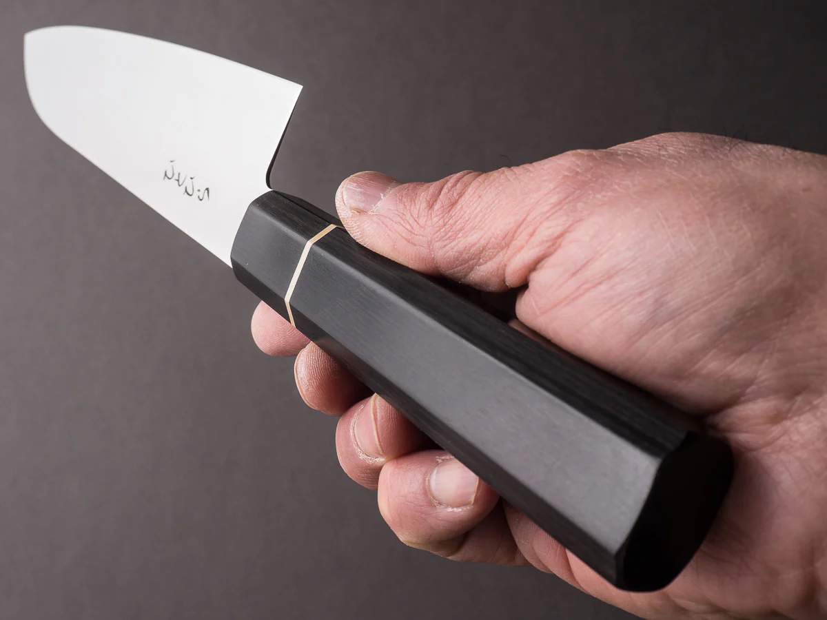 Hitohira - Hiragana - WS - 185mm Santoku - Black Pakka Handle - Image 9