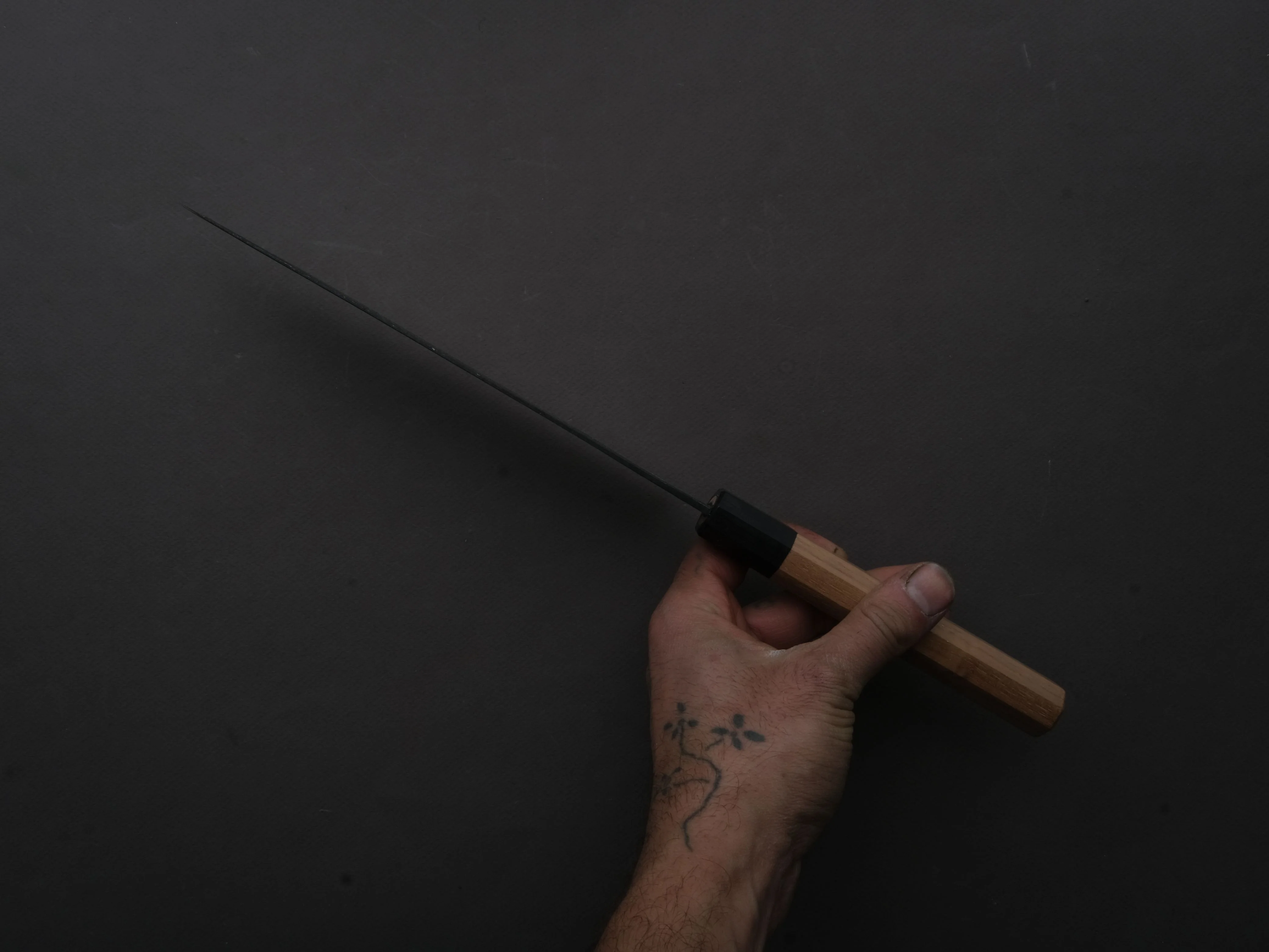 Hitohira - Hizen - Blue #1 - Kurouchi - Gyuto - 210mm - Walnut Handle - Image 5