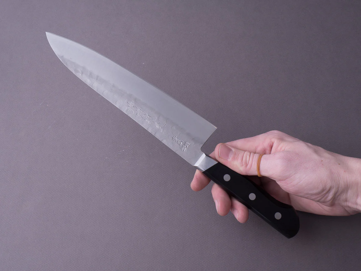 Hitohira - Imojiya Kuma - Blue #2 Nashiji Tsuchime - 200mm Gyuto - Western Handle - Image 5