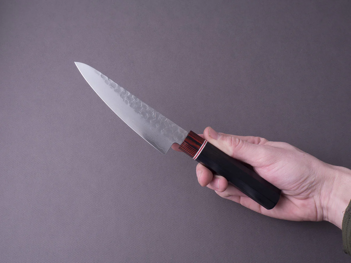 Hitohira - Imojiya ST - VG10 - Tsuchime Damascus - Utility - 135mm - Pakka Handle - Image 9