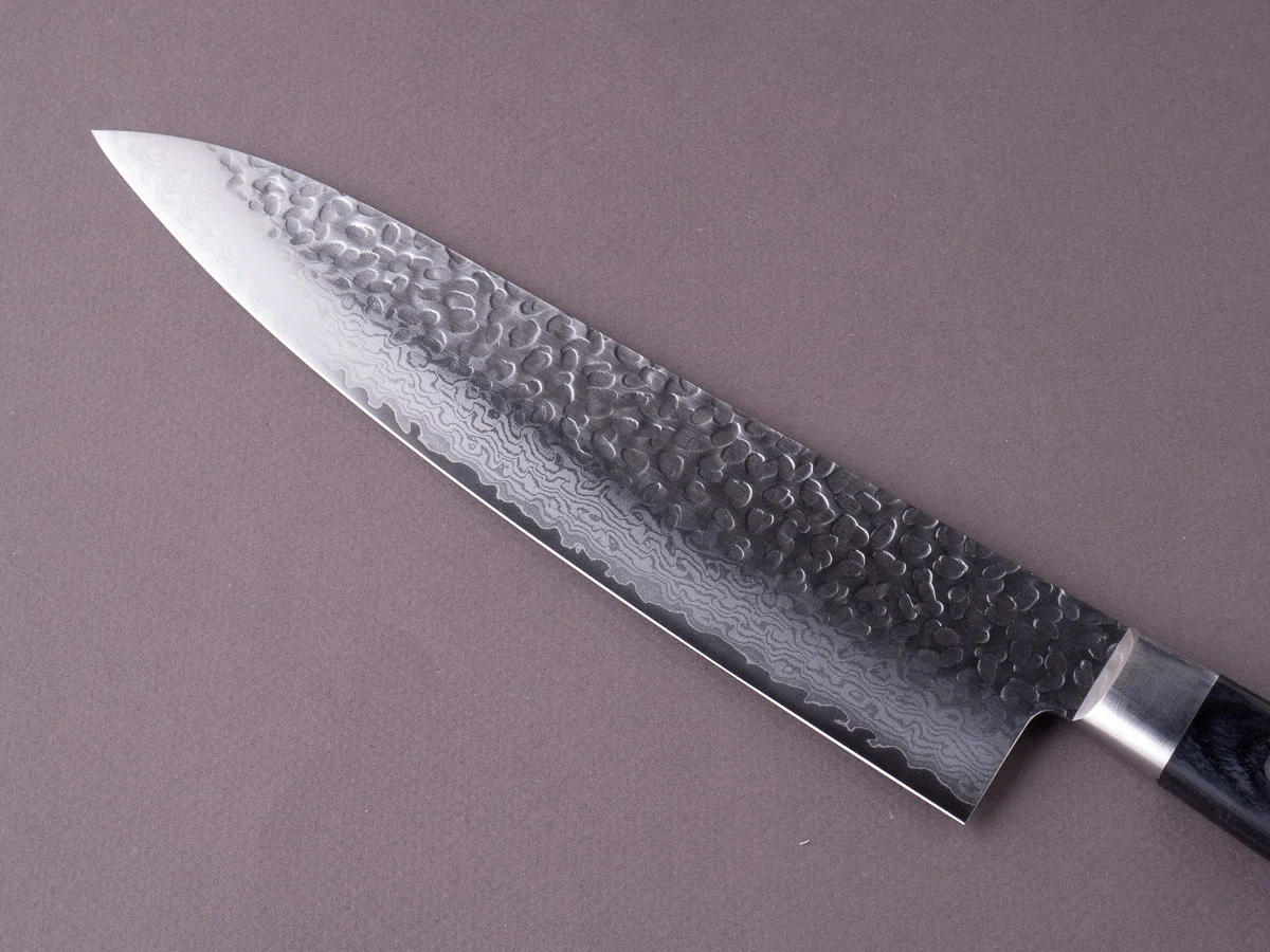 Hitohira - Imojiya ST - VG10 - Tsuchime Damascus - 240mm Gyuto - Western Handle - Image 4