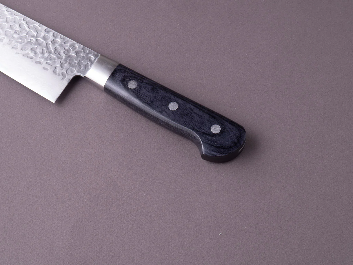Hitohira - Imojiya ST - VG10 - Tsuchime Damascus - 240mm Gyuto - Western Handle - Image 5
