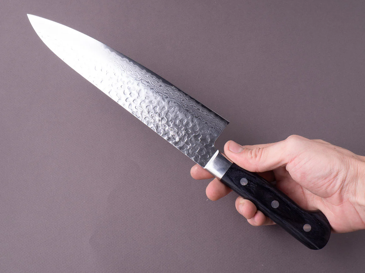 Hitohira - Imojiya ST - VG10 - Tsuchime Damascus - 240mm Gyuto - Western Handle - Image 7