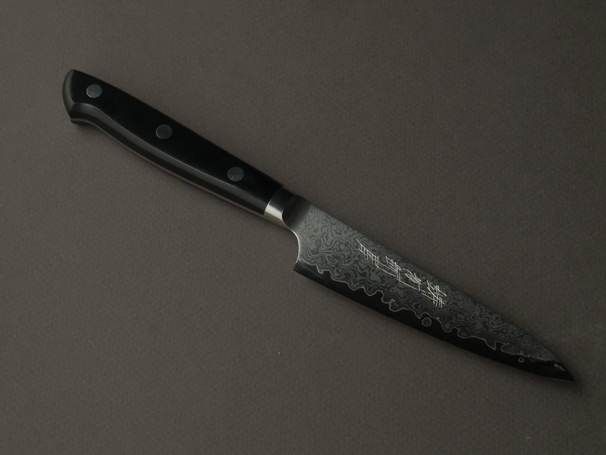 Hitohira - Imojiya TH - VG10 - Damascus - Petty - 120mm - Linen Micarta Western Handle