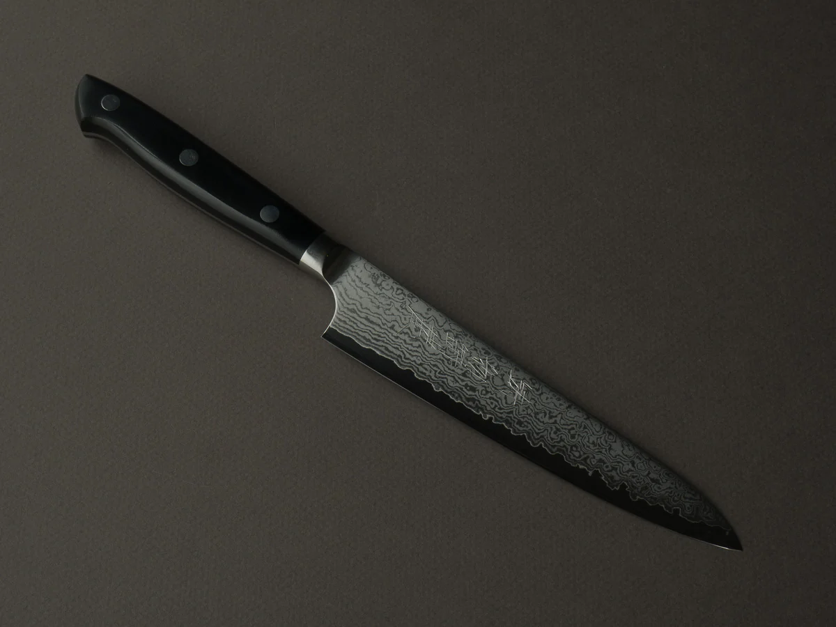 Hitohira - Imojiya TH - VG10 - Damascus - Petty - 150mm - Linen Micarta Western Handle