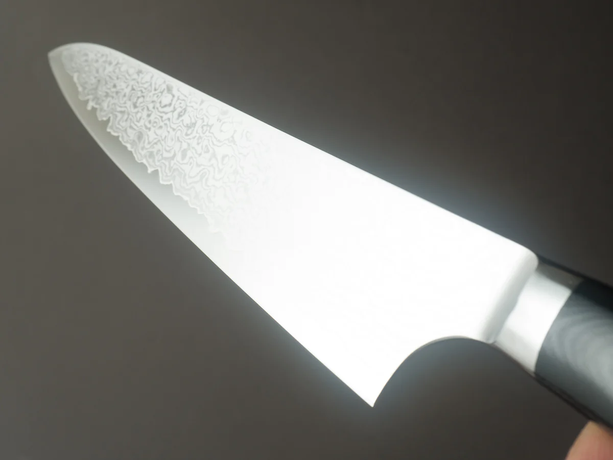 Hitohira - Imojiya TH - VG10 - Damascus - Petty - 150mm - Linen Micarta Western Handle - Image 10