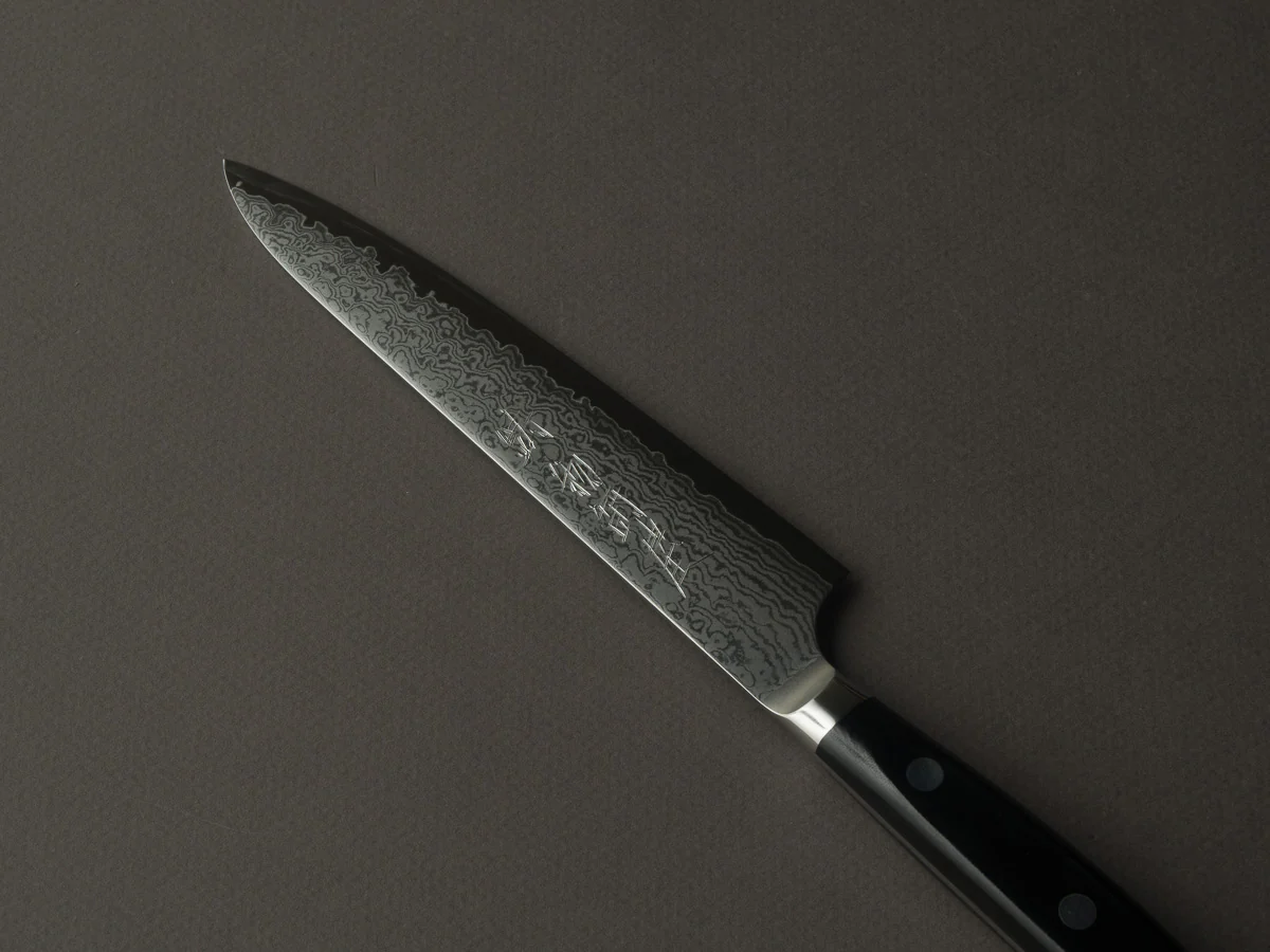 Hitohira - Imojiya TH - VG10 - Damascus - Petty - 150mm - Linen Micarta Western Handle - Image 2