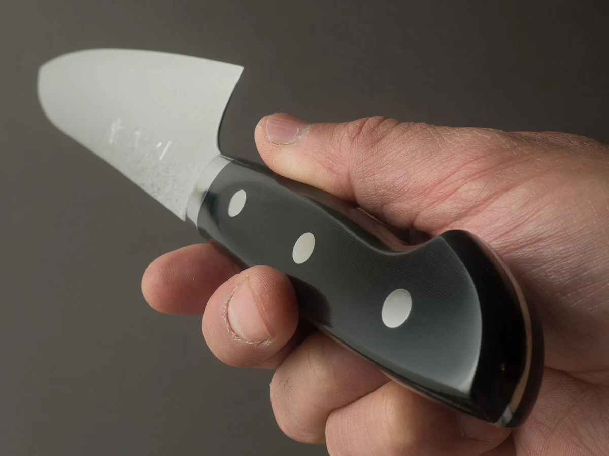 Hitohira - Imojiya TH - VG10 - Damascus - Gyuto - 210mm - Linen Micarta Western Handle - Image 9