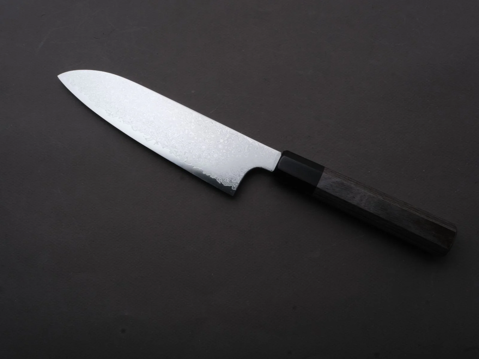 Hitohira - Imojiya TH - Damascus - Stainless - Santoku - 180mm - Gray Pakka Handle - Image 2