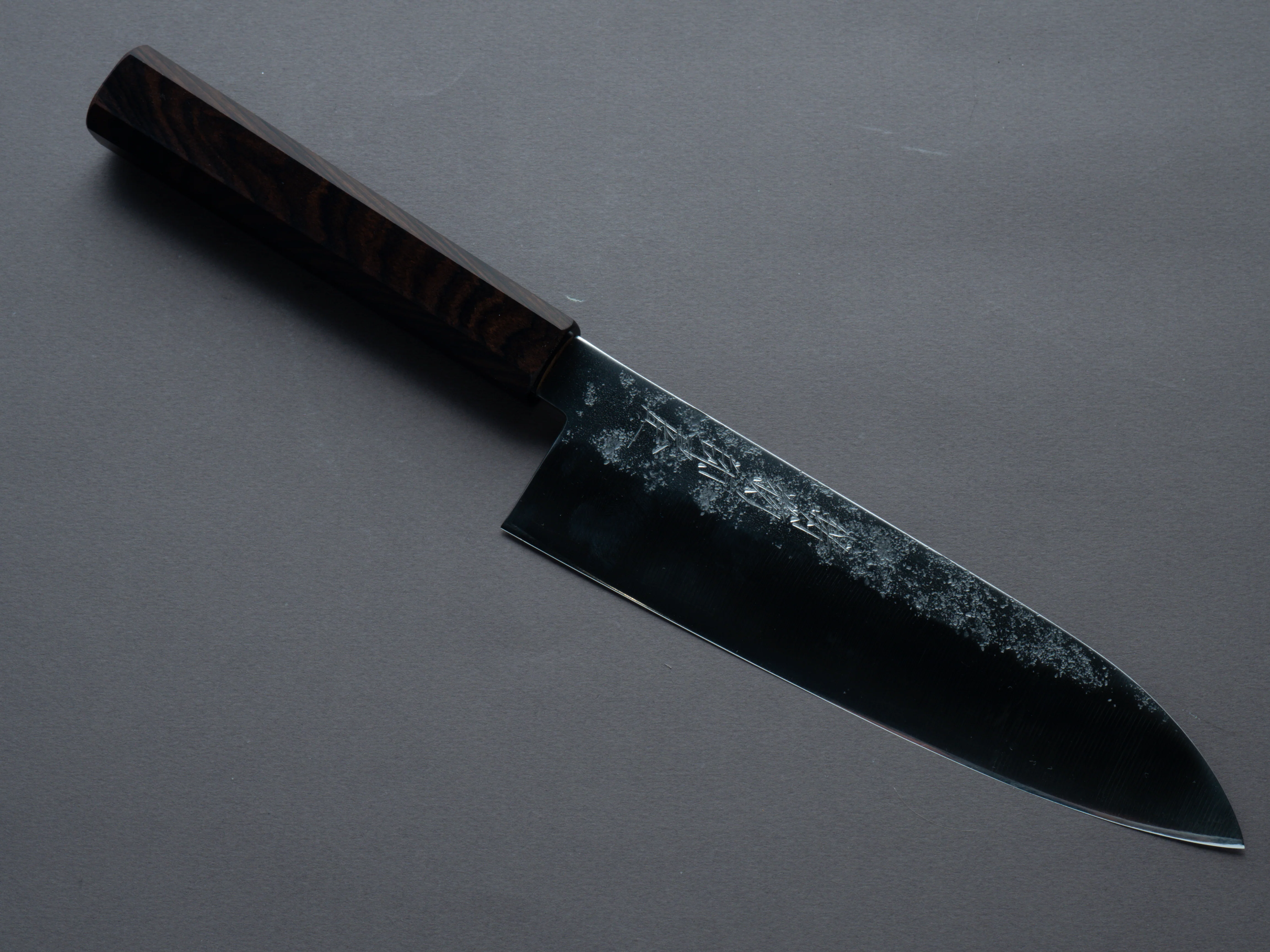 Hitohira - Imojiya TH - Silver #3 - Nashiji - 180mm Santoku - Mono Ebony Handle