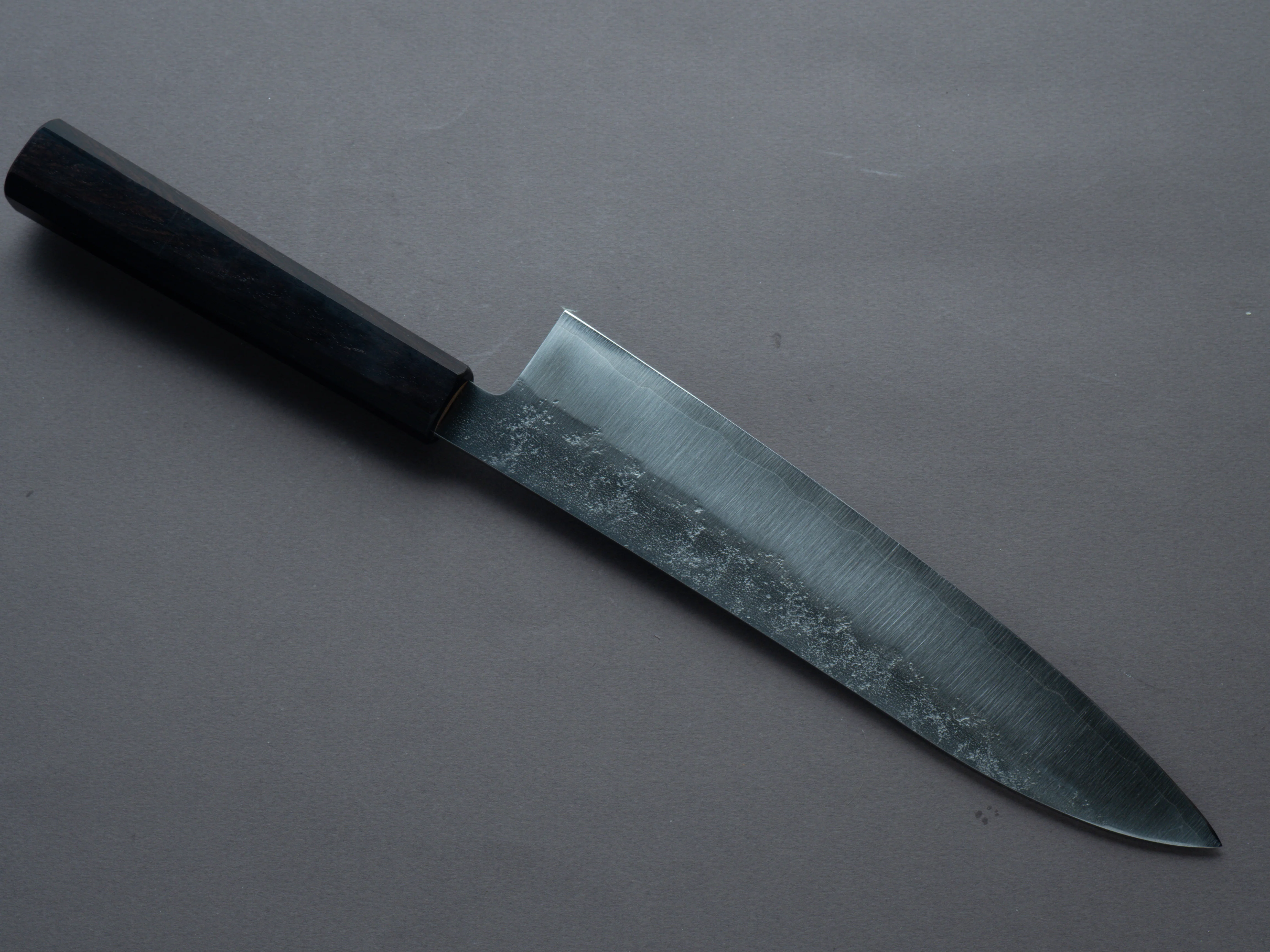 Hitohira - Imojiya TH - Silver #3 - Nashiji - 210mm - Gyuto - Mono Ebony Handle - Image 2