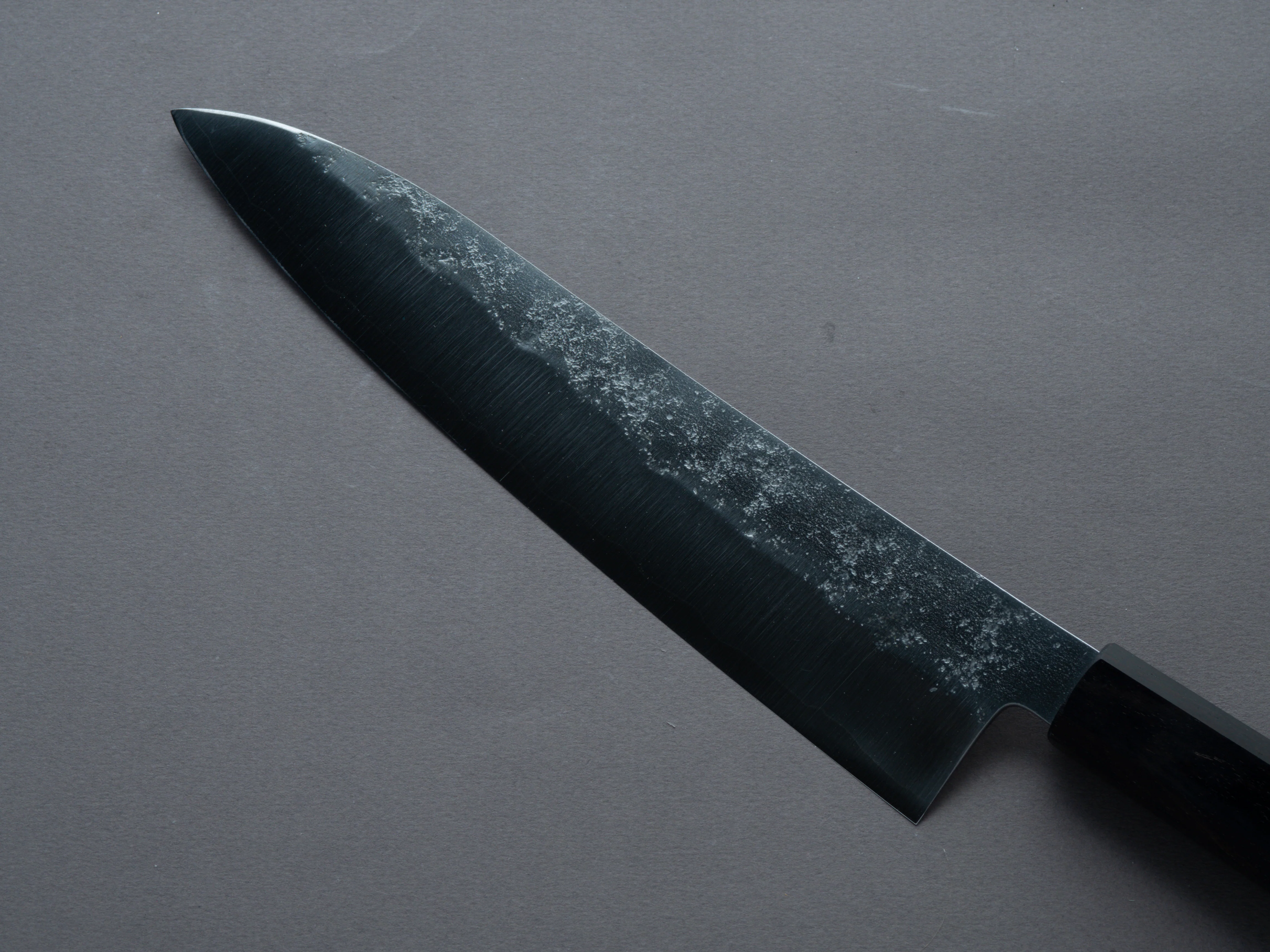 Hitohira - Imojiya TH - Silver #3 - Nashiji - 210mm - Gyuto - Mono Ebony Handle - Image 3