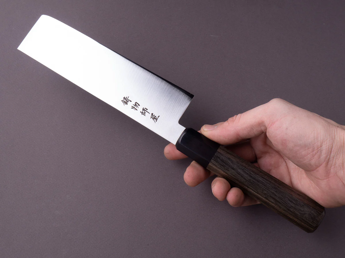 Hitohira - Imojiya TH - Stainless - 175mm Nakiri - Grey Handle - Image 8