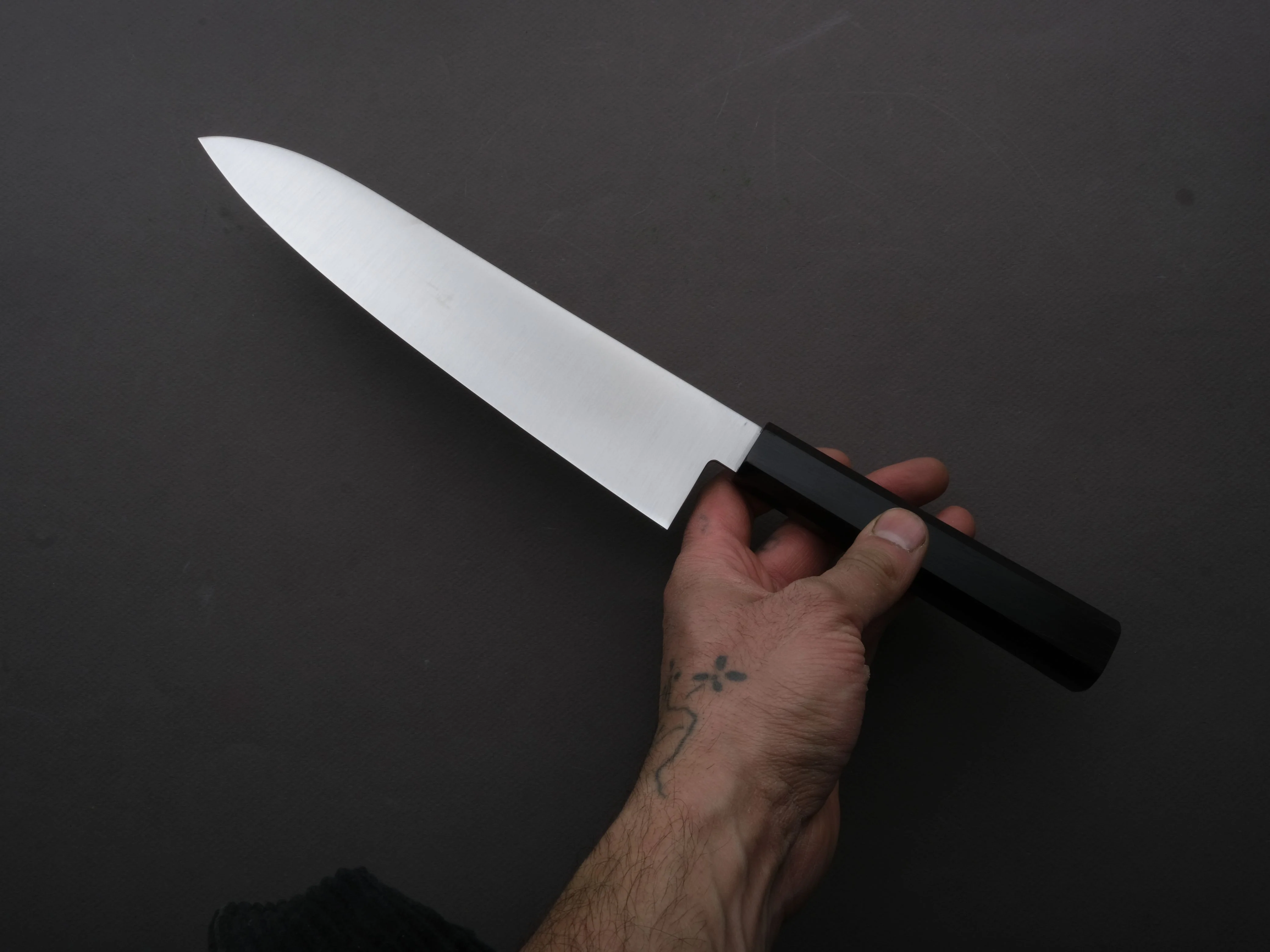Hitohira - Imojiya - TH - Stainless - Gyuto - 210mm - Ebony Handle - Image 3