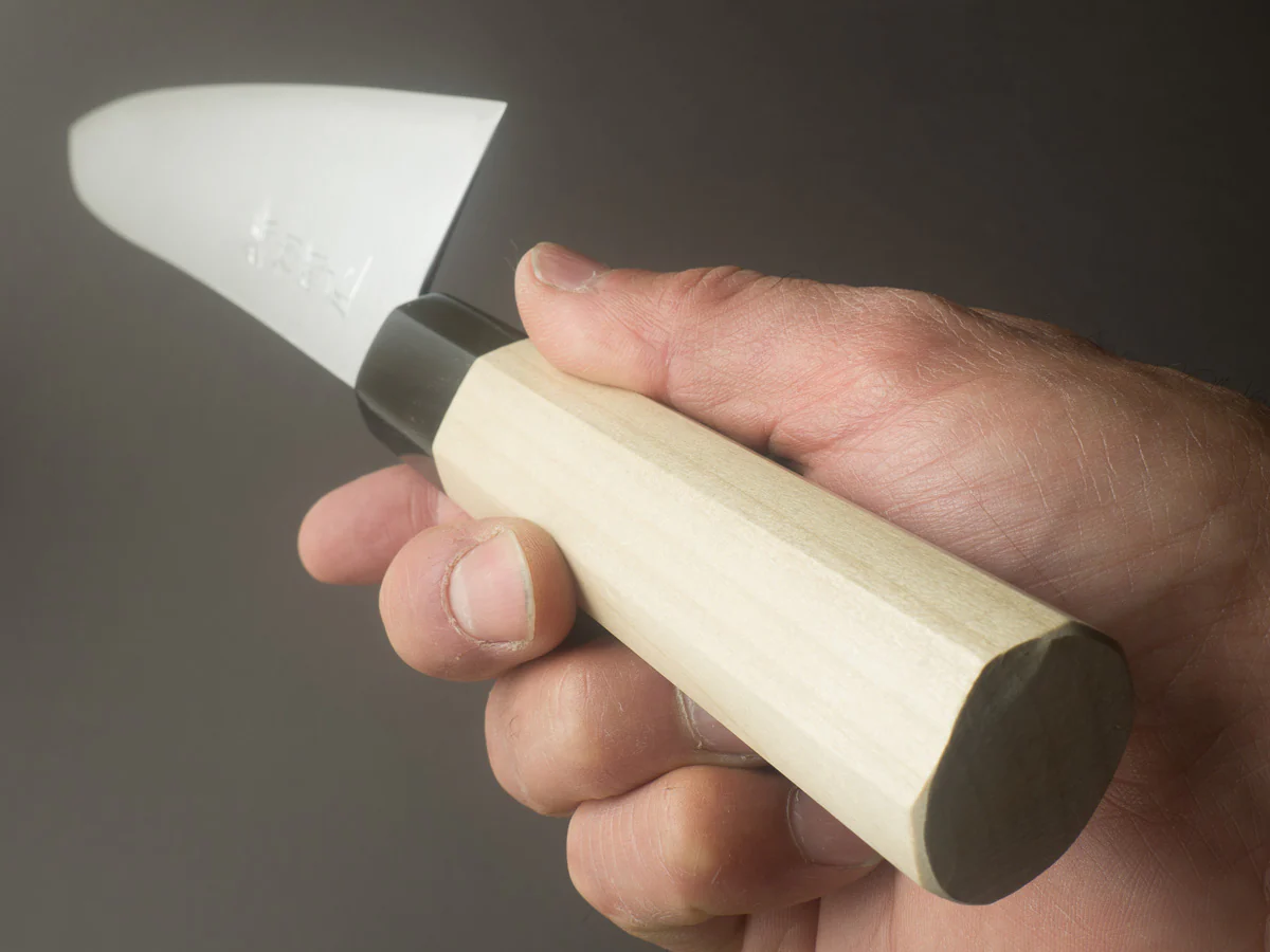 Hitohira - Imojiya TH - Super Blue Stainless Clad - 210mm Gyuto - Ho Wood Handle - Image 9