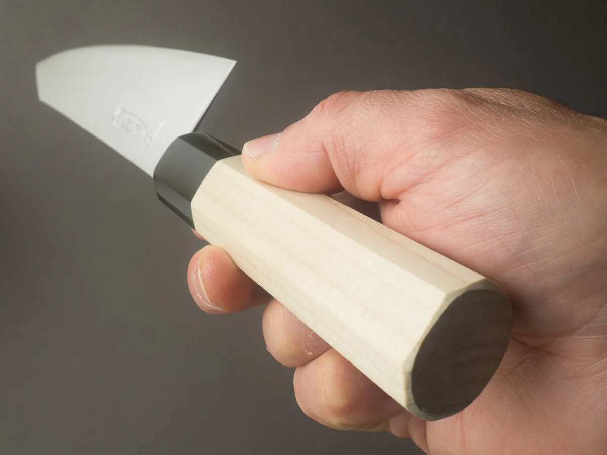 Hitohira - Imojiya TH - Super Blue Stainless Clad - 210mm Kiritsuke Gyuto - Ho Wood Handle - Image 9