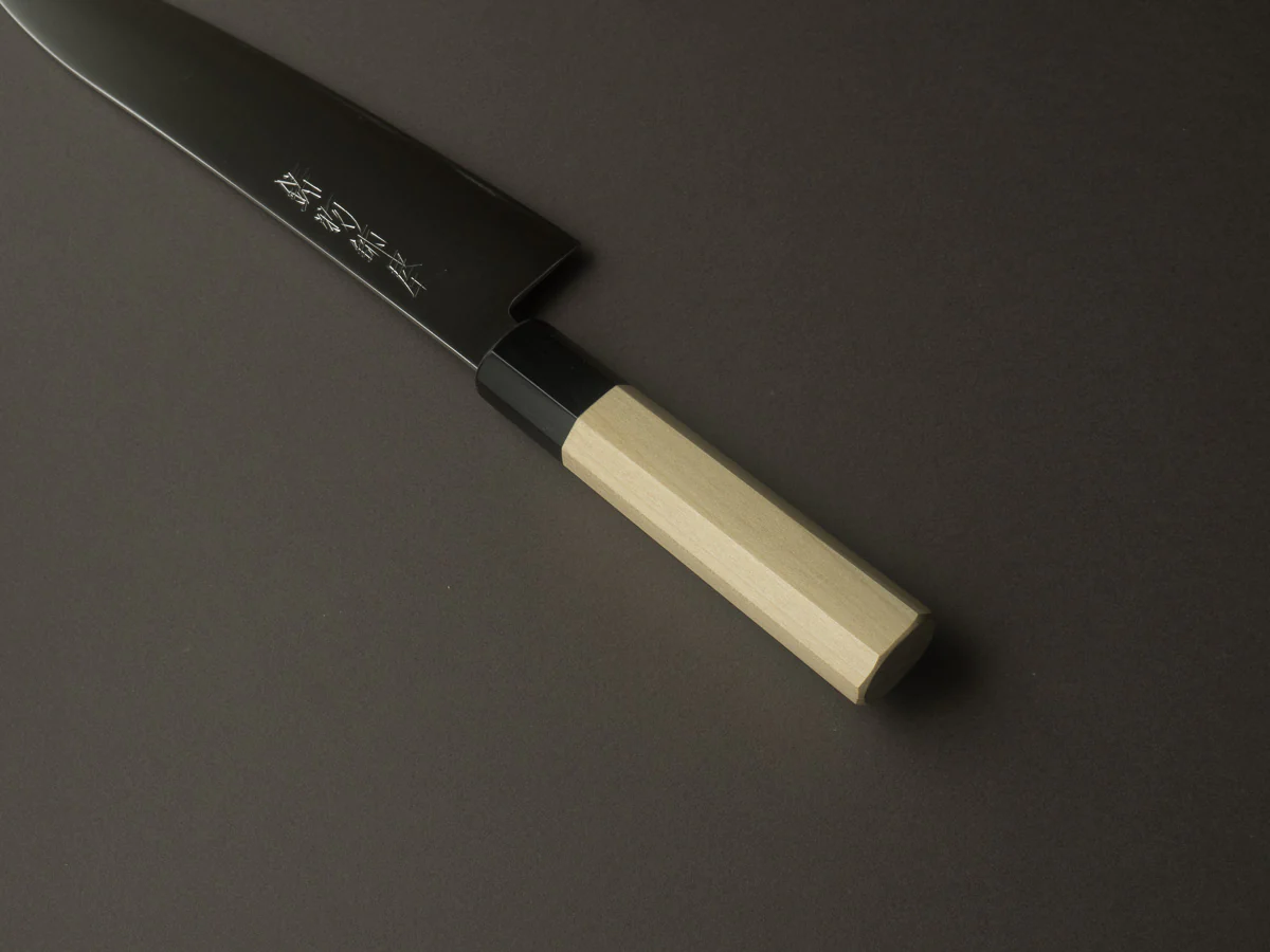 Hitohira - Imojiya TH - Super Blue Stainless Clad - 240mm Gyuto - Ho Wood Handle - Image 4