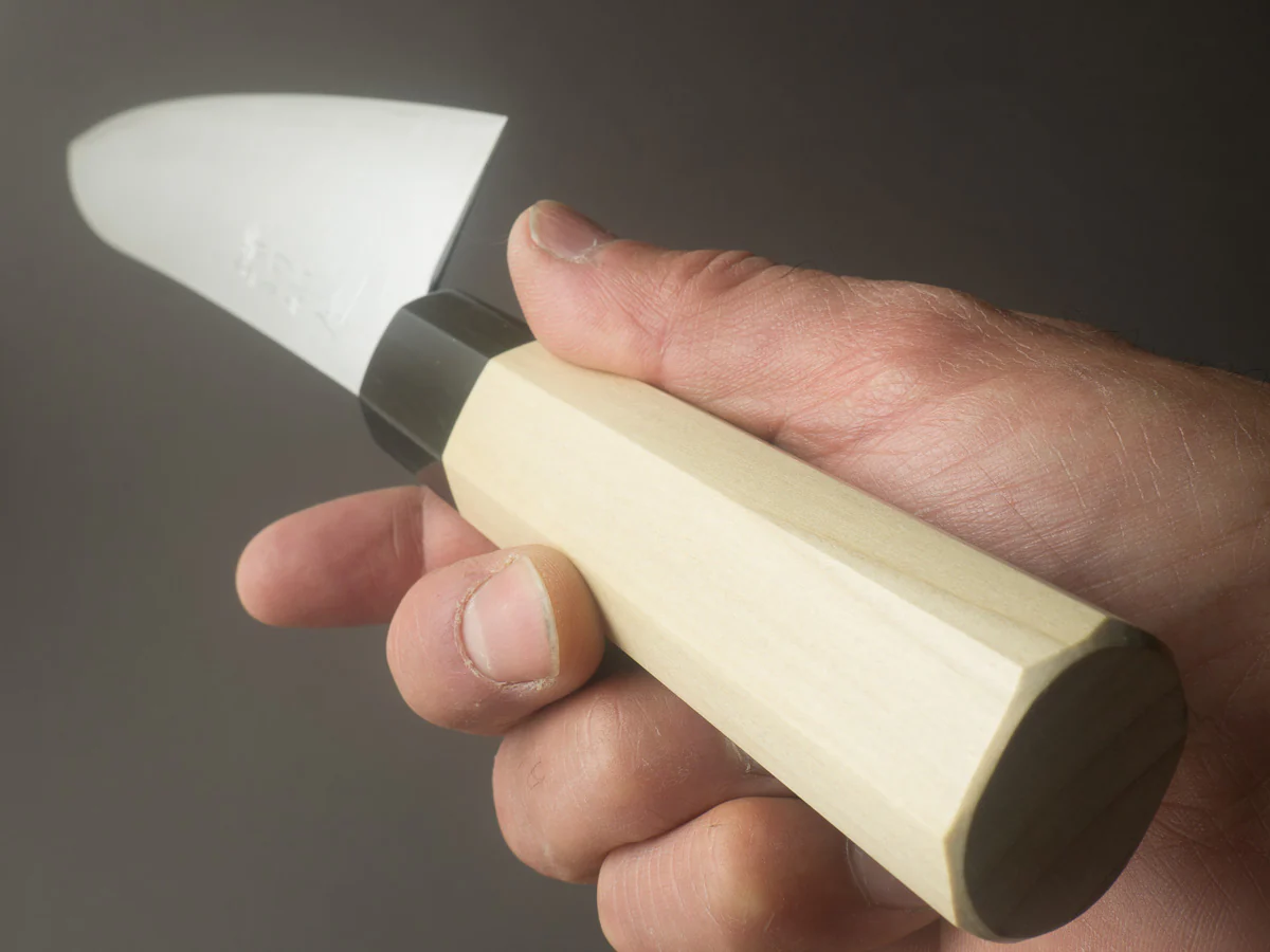 Hitohira - Imojiya TH - Super Blue Stainless Clad - 240mm Gyuto - Ho Wood Handle - Image 9
