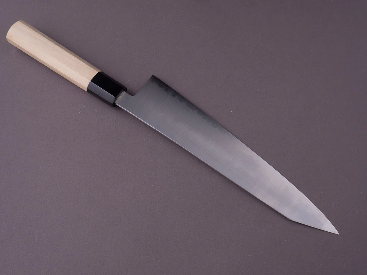 Hitohira - Imojiya TH - Super Blue Stainless Clad - 240mm Kiritsuke Gyuto - Ho Wood Handle - Image 3
