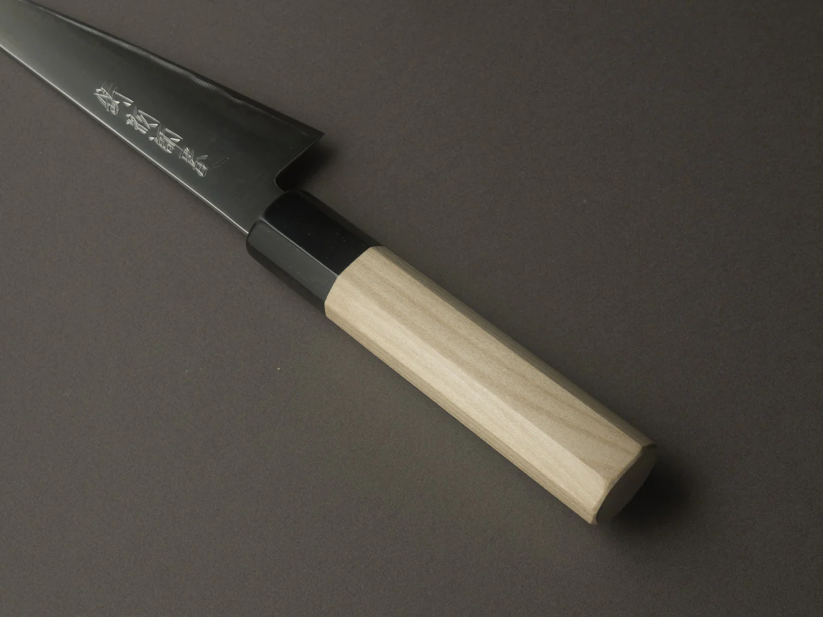 Hitohira - Imojiya TH - Super Blue Stainless Clad - Honesuki Kaku - Ho Wood Handle - Image 4