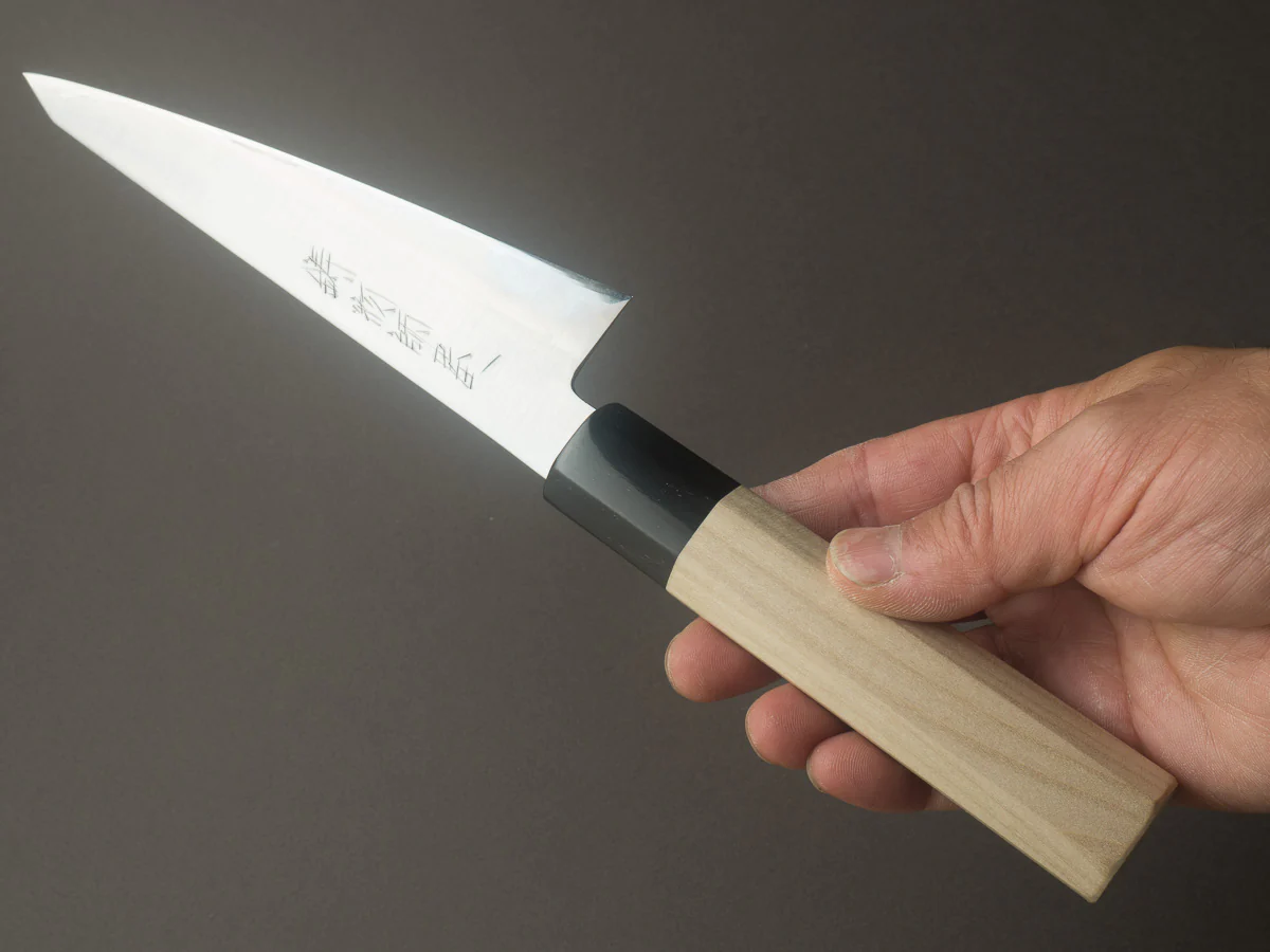 Hitohira - Imojiya TH - Super Blue Stainless Clad - Honesuki Kaku - Ho Wood Handle - Image 5