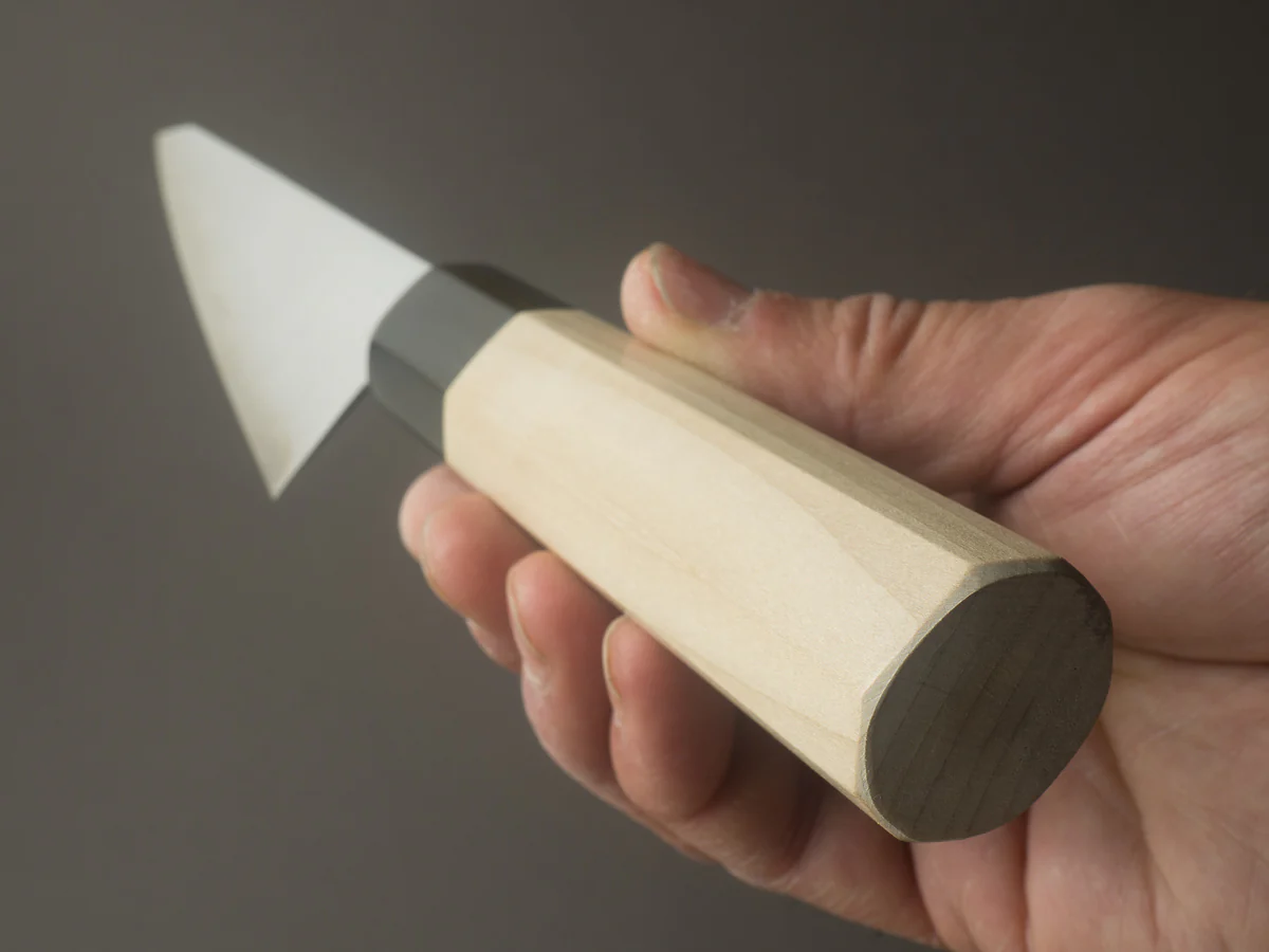 Hitohira - Imojiya TH - Super Blue Stainless Clad - Honesuki Kaku - Ho Wood Handle - Image 9