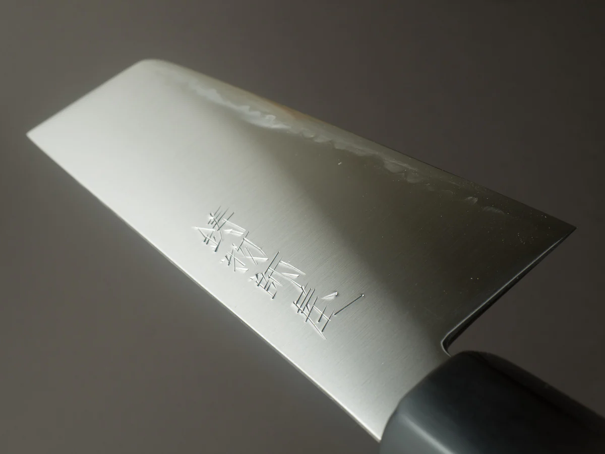 Hitohira - Imojiya TH - Super Blue Stainless Clad - Nakiri - Ho Wood Handle - Image 10