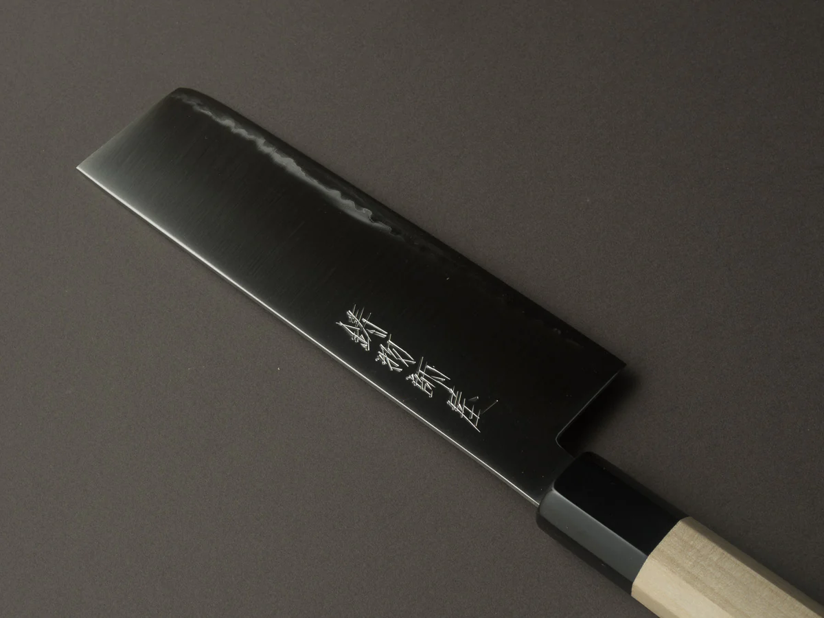 Hitohira - Imojiya TH - Super Blue Stainless Clad - Nakiri - Ho Wood Handle - Image 2