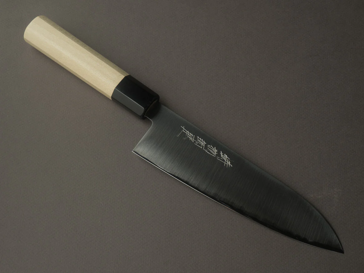 Hitohira - Imojiya TH - Super Blue Stainless Clad - 180mm Santoku - Ho Wood Handle