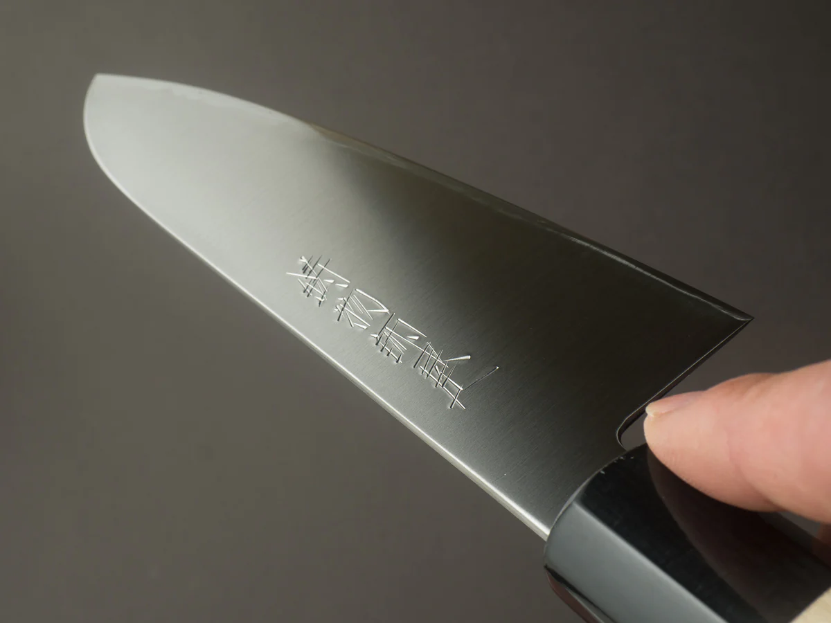 Hitohira - Imojiya TH - Super Blue Stainless Clad - 180mm Santoku - Ho Wood Handle - Image 11